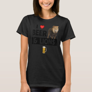 Camiseta Amo a la cerveza y a los leones a los amantes de l