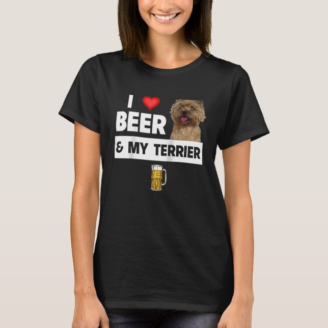 Camiseta Amo a la cerveza y a mi papá, el perro de Cairn Te (Anverso)