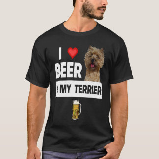 Camiseta Amo a la cerveza y a mi papá, el perro de Cairn Te