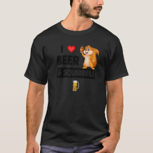 Camiseta Amo a la cerveza y las ardillas raras y divertida