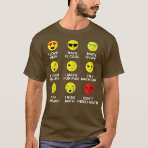 Camiseta Amo a la Emoji matemática Divertido profesor matem