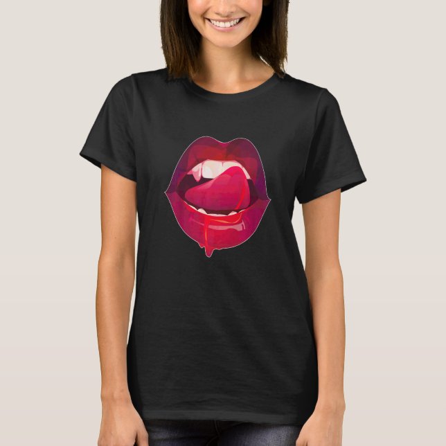 Camiseta Amo a la gente cuando gritan colmillos de vampiro  (Anverso)