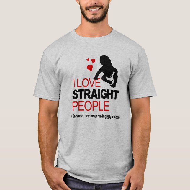 Camiseta Amo a la gente heterosexual (Anverso)