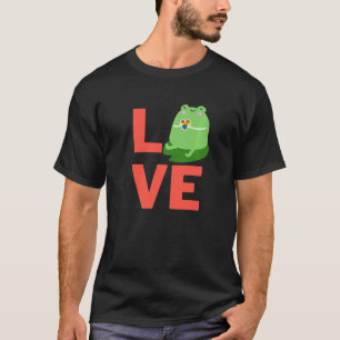Camiseta Amo a la rana sosteniendo un animal Mascota del co