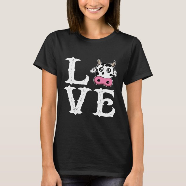 Camiseta Amo a la vaca linda Vaca (Anverso)