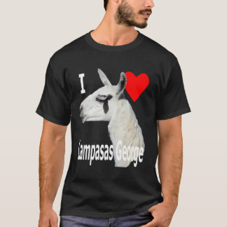 Camiseta Amo a Lampasas George la letra blanca de Llama