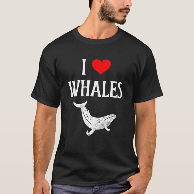 Camiseta Amo a las ballenas y corazón a las ballenas mamífe (Anverso)