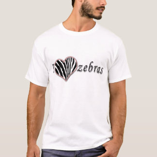 Camiseta Amo a las Cebras - Corazón rayado