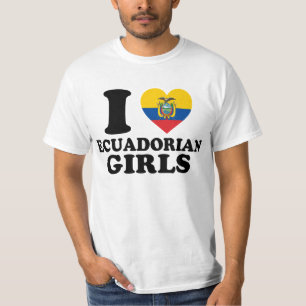 Camiseta Amo a las Chicas Ecuatorianas Bandera de Ecuador D