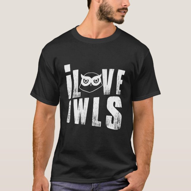 Camiseta Amo A Las Lechuzas Nocturnas De Prey Dice Mucho (Anverso)
