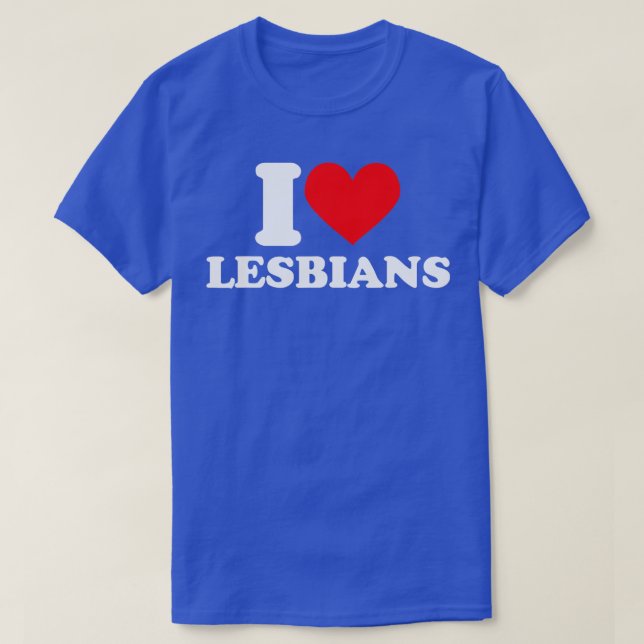 Camiseta Amo a las lesbianas y corazón a las lesbianas (Diseño del anverso)
