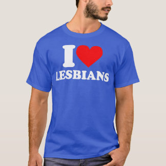 Camiseta Amo a las lesbianas y corazón a las lesbianas