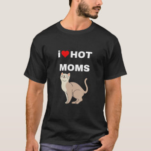 Camiseta Amo A Las Madres Calientes El Corazón Rojo Gracios