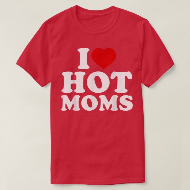Camiseta Amo A Las Madres Calientes Funny El Corazón Rojo L (Diseño del anverso)