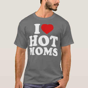 Camiseta Amo A Las Madres Calientes Funny El Corazón Rojo L