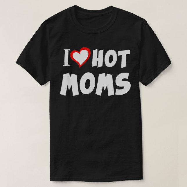 Camiseta Amo a las mamás calientes Día de San Valentín Día  (Diseño del anverso)