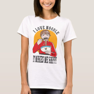 Camiseta Amo a las mujeres de fideos blancas