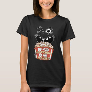 Camiseta Amo a las mujeres de palomitas de maíz y cine negr