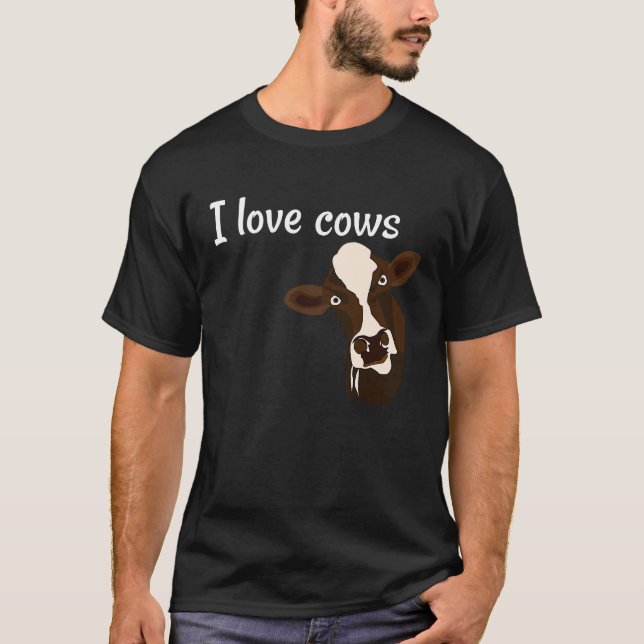 Camiseta Amo a las vacas alucinante agricultor de ganado an (Anverso)