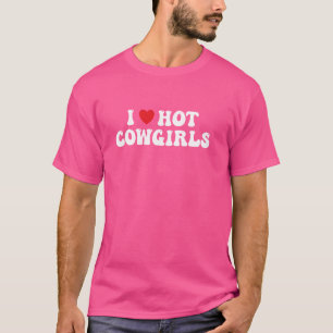 Camiseta Amo a las vaqueras calientes la vaquera roja del c