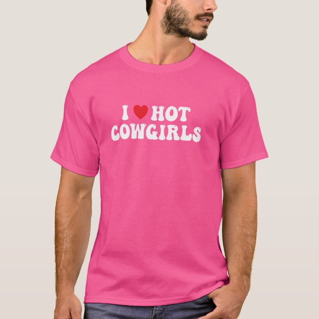 Camiseta Amo a las vaqueras calientes la vaquera roja del c (Anverso)