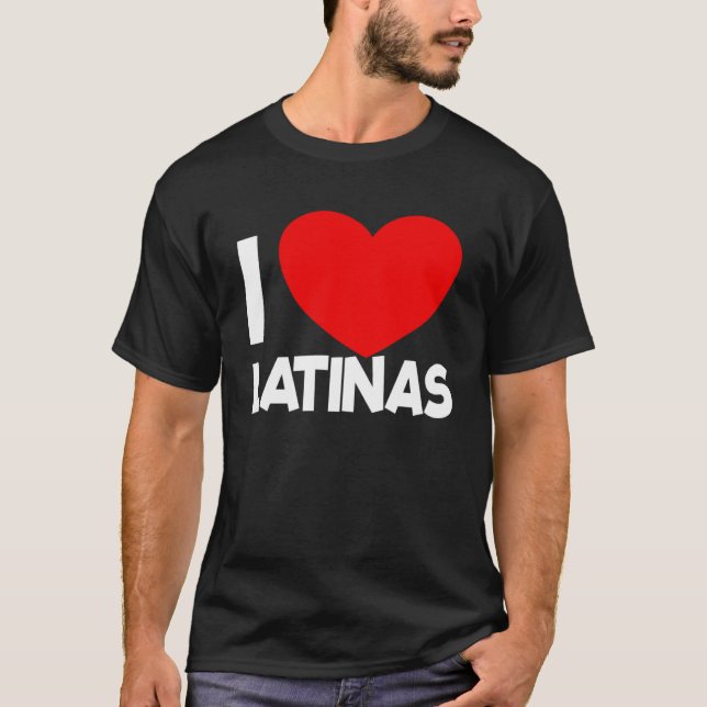 Camiseta Amo a Latinas Red Heart Latina Girlfriend I Love (Anverso)