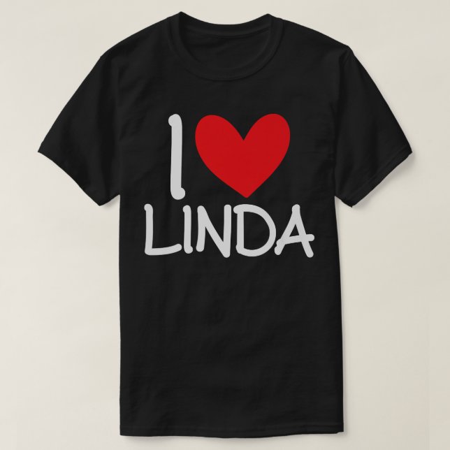 Camiseta Amo a Linda Nombre Corazón Chica Personalizada Muj (Diseño del anverso)