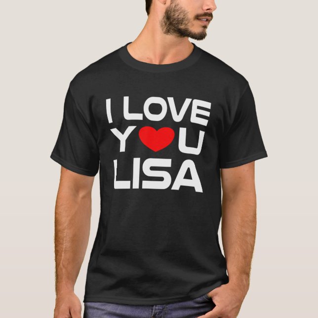 Camiseta Amo a Lisa Red Heart por decir Honey te amo (Anverso)