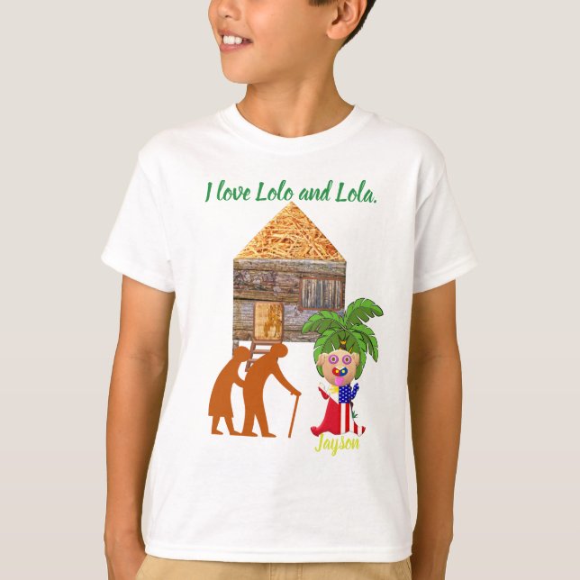 Camiseta Amo a Lolo y Lola, filipino lindo, Fil Am (Anverso)