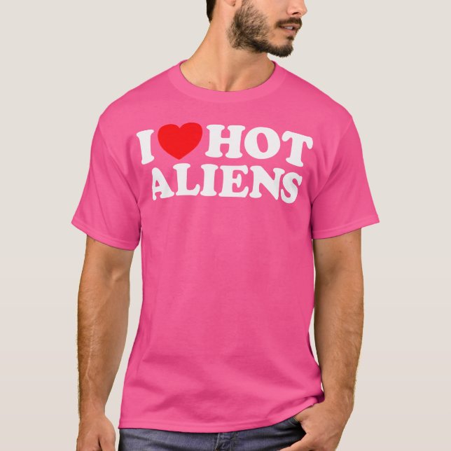 Camiseta Amo a los Alienígenas calientes Graciosa Cifras Ex (Anverso)