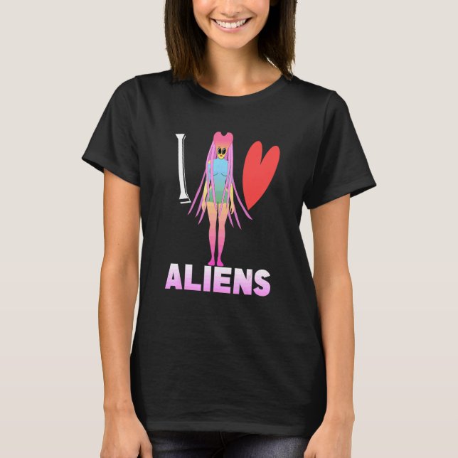 Camiseta Amo a los alienígenas  Ciencia Ficción (Anverso)