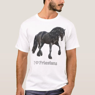 Camiseta Amo a los amigos frisonos negros amantes de caball