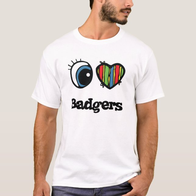 Camiseta Amo a los Badgers (del corazón) (Anverso)