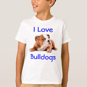 Camiseta Amo a los Bulldoges Niños Tee Shirt (También par