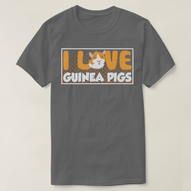 Camiseta Amo a los cerdos guineanos Mascota de amantes de l (Diseño del anverso)