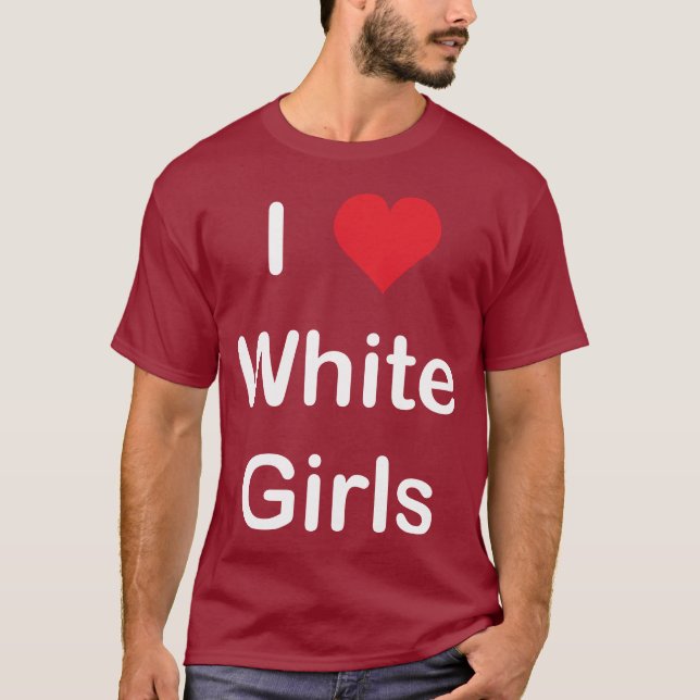 Camiseta Amo a los chicas blancos (Anverso)