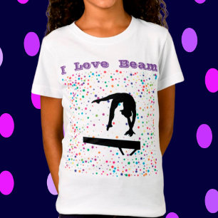 Camiseta Amo a los Chicas de la viga Gimnasia Equilibrio de