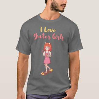 Camiseta Amo a los Chicas de patinaje sobre patinaje 7