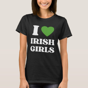 Camiseta Amo a los Chicas irlandeses en el corazón rojo Chi
