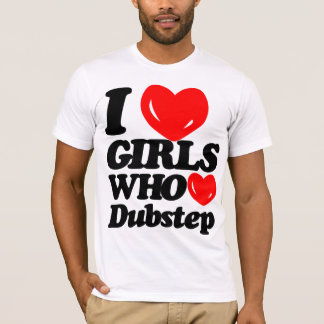 Camiseta Amo a los chicas que aman Dubstep (negro/el rojo)