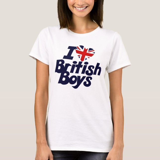 Camiseta Amo a los chicos británicos (Anverso)
