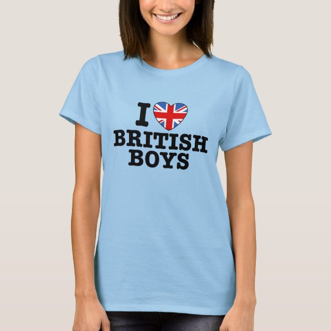 Camiseta Amo a los chicos británicos (Anverso)