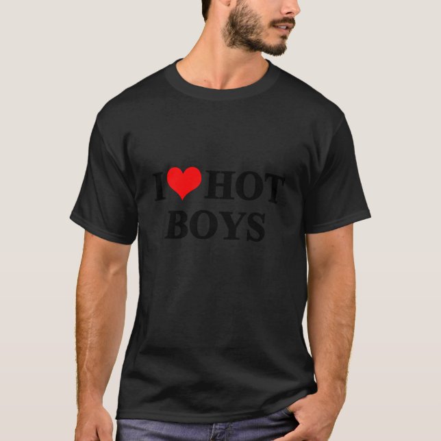 Camiseta Amo a los chicos calientes retro (Anverso)