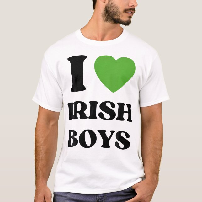 Camiseta Amo a los chicos irlandeses en el corazón rojo niñ (Anverso)