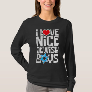 Camiseta Amo a los chicos judíos agradables Judíos Hebreos