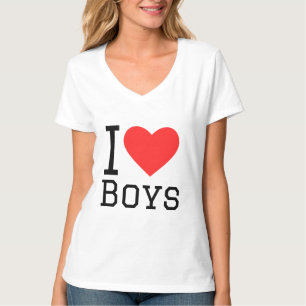 Camiseta Amo a los chicos pegatina cuadrado
