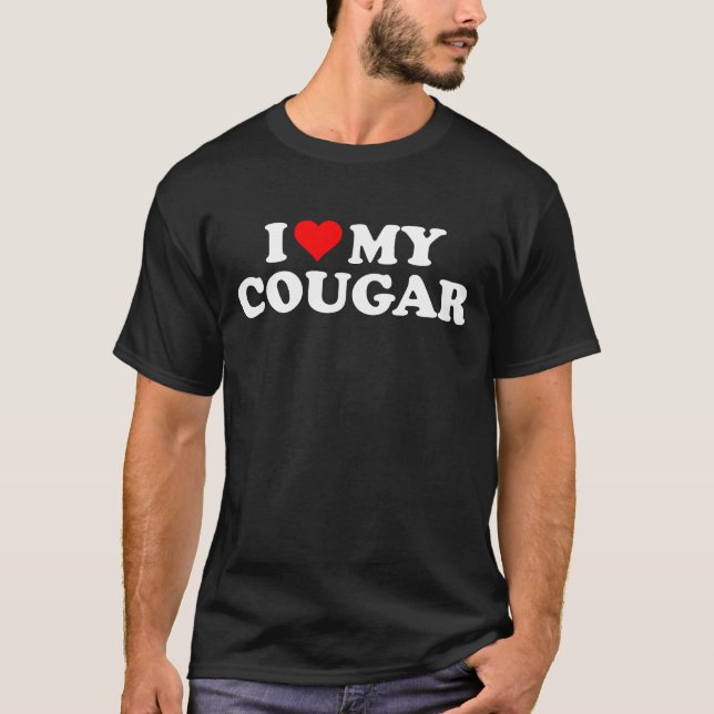 Camiseta Amo a los Cougars Funny Cougar El día de San Valen (Anverso)