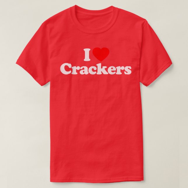 Camiseta Amo a los Crackers El Corazón Gracioso (Diseño del anverso)