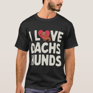 Camiseta Amo a los Dachshunds Dibujos Animados Lindos
