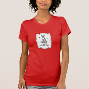 Camiseta Amo a los dálmatas (negros 1) Corazones adorables